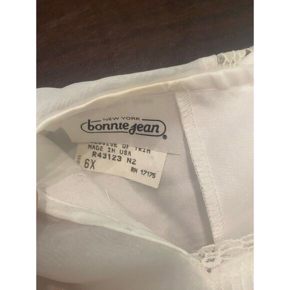 Vintage Bonnie Jean White First‎ Communion Flower Girl Holiday Dress 6X USA Bows - Picture 5 of 6